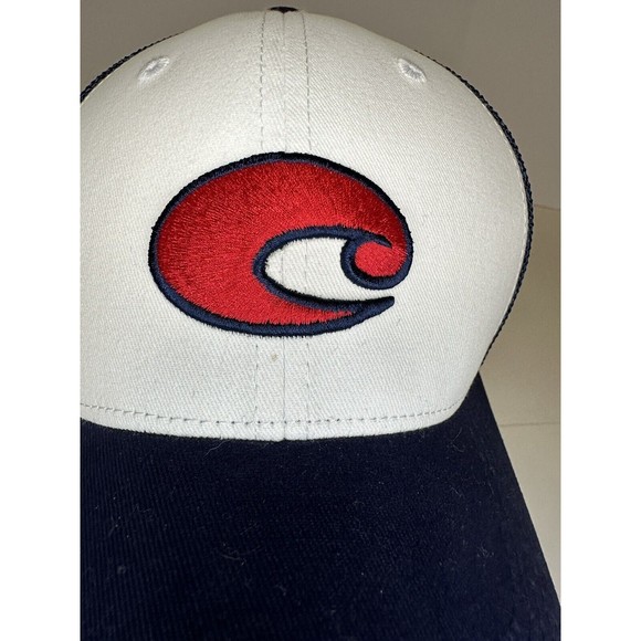 COSTA Del Mar Chesapeake SnapBack Trucker Hat Cap Blue Red White OSFA - Picture 2 of 11